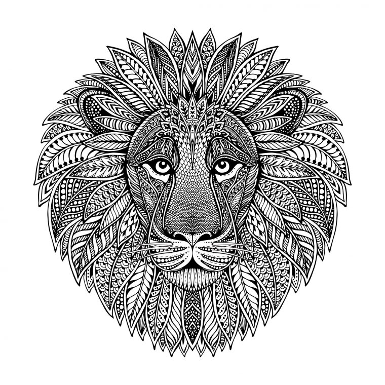 Tete De Lion Style Mandala – Lions – Coloriages Difficiles avec Coloriage Styl? ? Imprimer