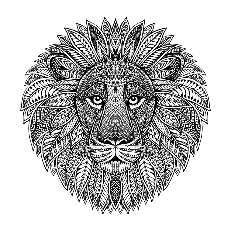 Tete De Lion Style Mandala – Lions – Coloriages Difficiles avec Coloriage Styl? ? Imprimer