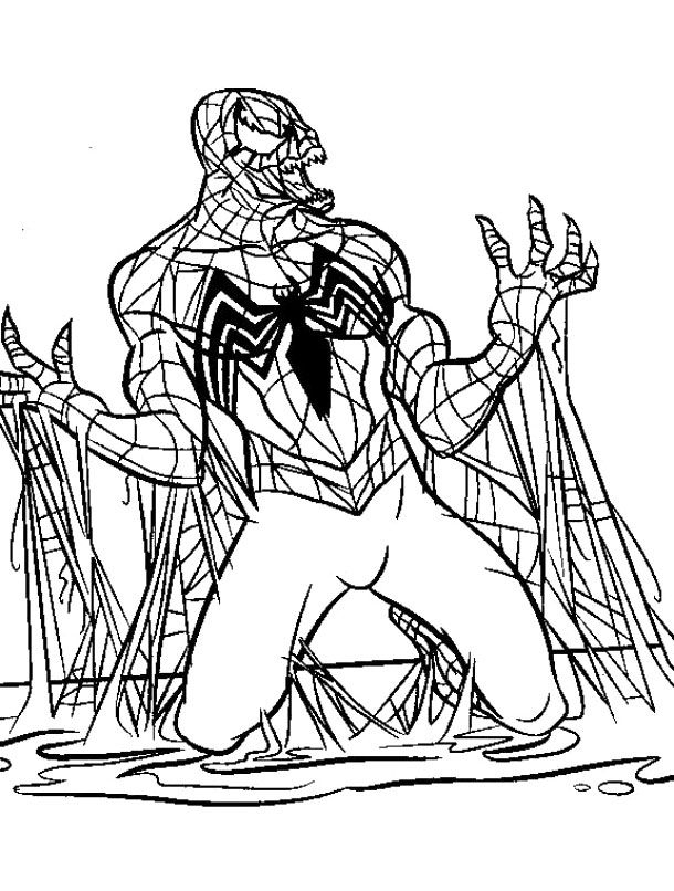 The Evil Black Spiderman Coloring Page |Spyderman Coloring avec Coloriage De Spiderman Noir