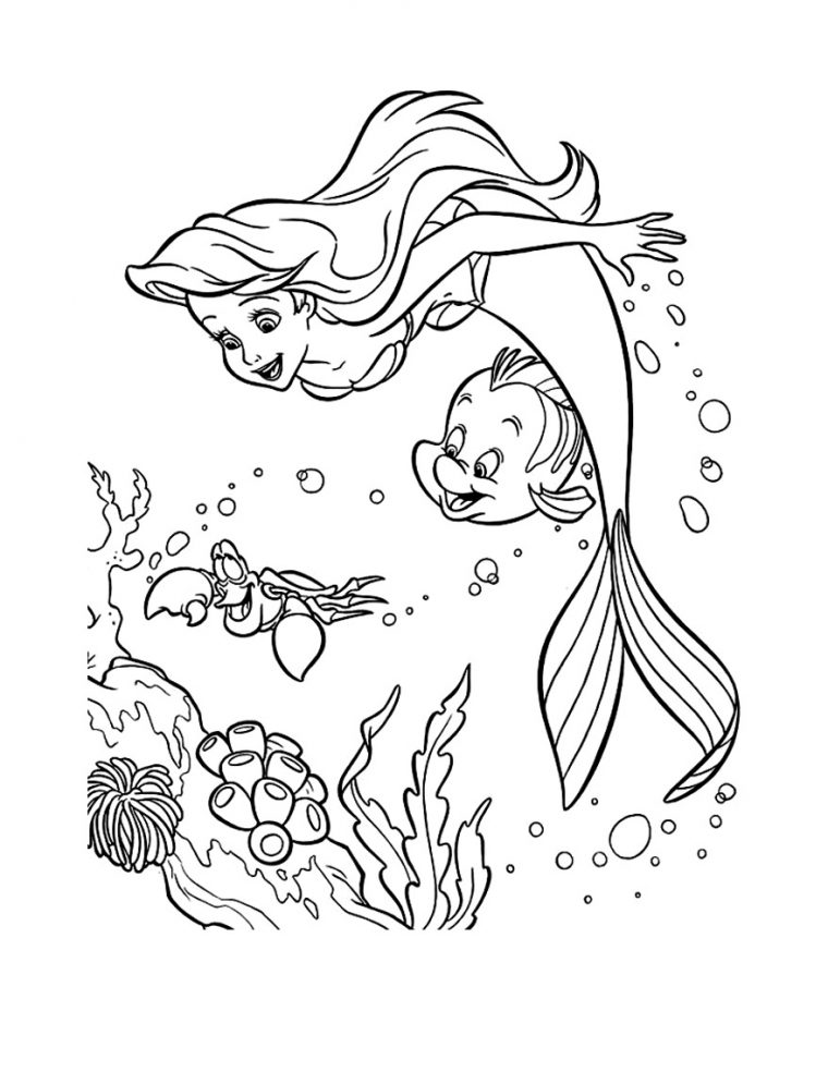 The Little Mermaid Free To Color For Children – The Little intérieur Coloriage Dysney