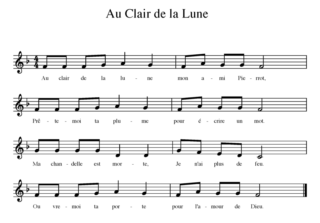 The Yellow Brick Road Blog avec Au Clair De La Lune Lyrics Hiro
