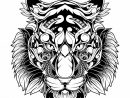 Tigre Doodle Ornamento Ilustração, Tatuagem E Tshirt pour Mandalas De Tigres