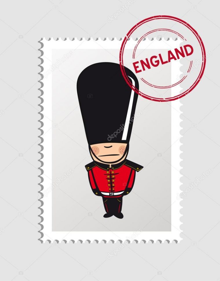 Timbre Postal Personne De Dessins Animés Anglais — Image encequiconcerne Garde Anglais Dessin