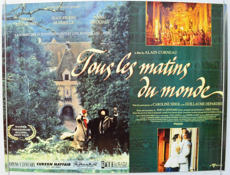 Tous Les Matins Du Monde (1992) Original Quad Movie Poster dedans Tous Les Coloriages Du Monde