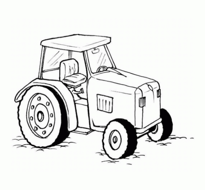 Tractor Drawing For Coloring Field. Children'S Drawings à Dessin De Tracteur A Colorier