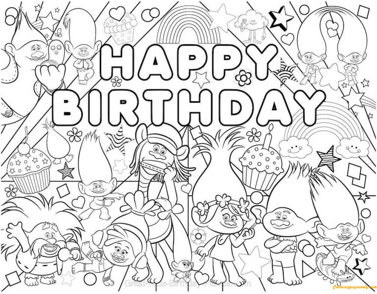 Trolls Party 1 Coloring Page – Free Coloring Pages Online concernant Dessin De Troll