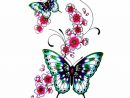 Uage Ephemere Fleur De Cerisier Japonais Papillon dedans Dessin De Papillon En Couleur