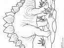 Un Dinosaure Stégosaure Dans Un Dessin À Colorier intérieur Dinausore Coloriage