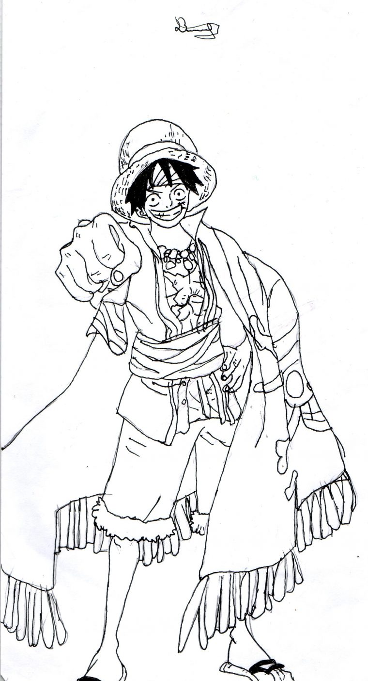 Un Fan De One Piece Dessine Luffy Son Personnage Préféré intérieur Coloriage One Piece Luffy