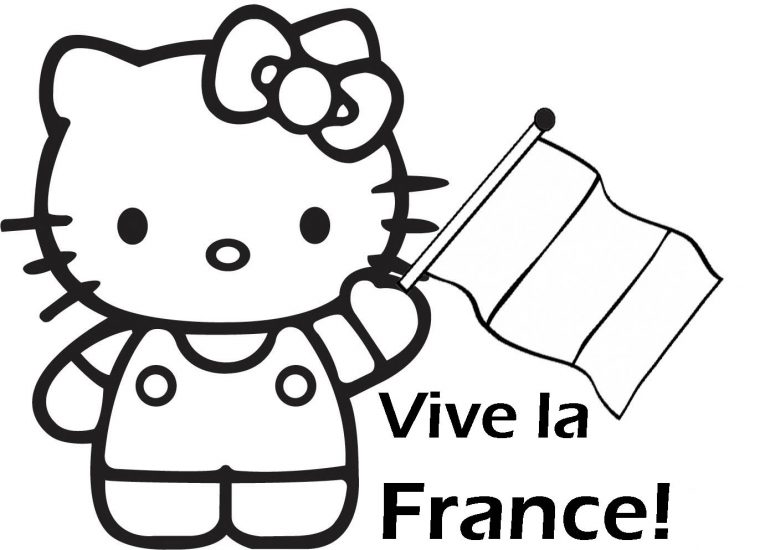 Vive La France Coloriage – Hello Kitty dedans Dessin Hello Kitty À Imprimer