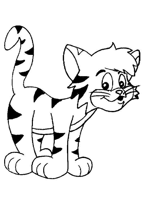 Vrolijke Poes Kleurplaat – Kleurplaatje.nl pour Image De Chat A Imprimer