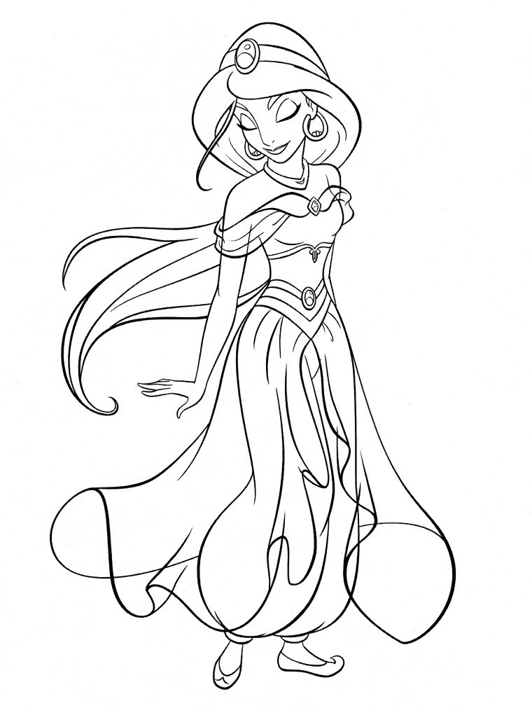 Walt Disney Coloring Pages – Princess Jasmine | Disney avec Coloriage Disney