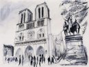 Watercolor / Aquarelle – Le Parvis De Notre-Dame – Paris serapportantà Coloriage Notre Dame De Paris