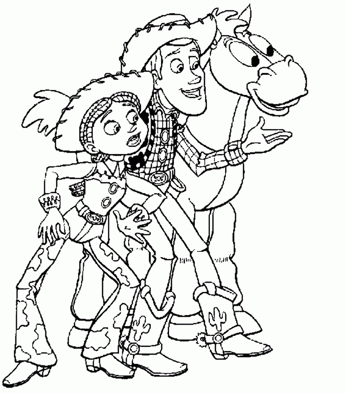 Woody And Jessy - Toy Story Kids Coloring Pages avec Dessin Toy Story 3