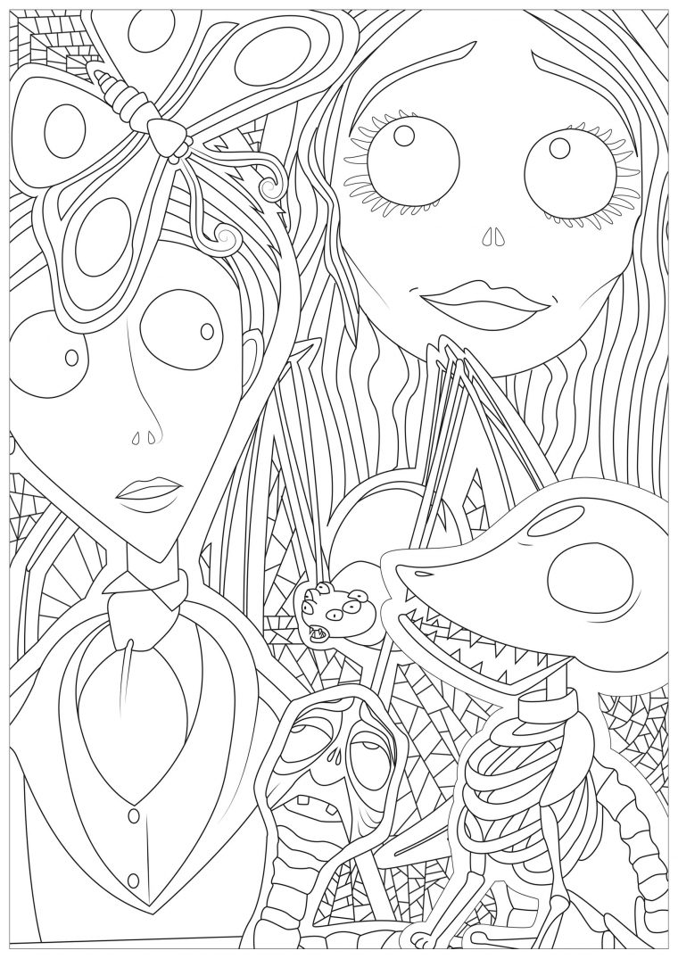printable tim burton coloring pages