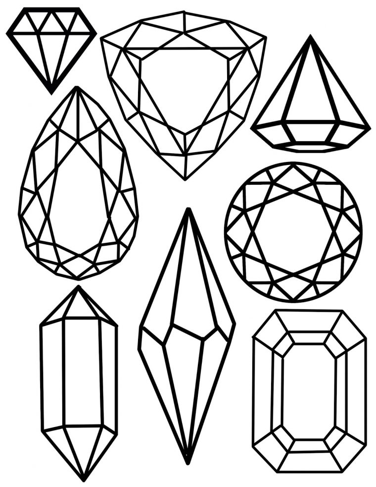 jewels coloring page