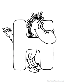 h coloring page