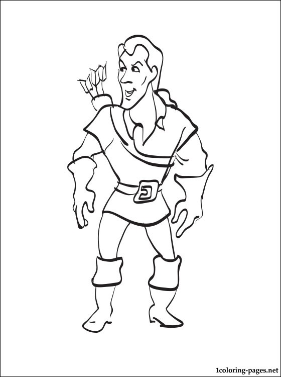 gaston coloring page gaston coloring page
