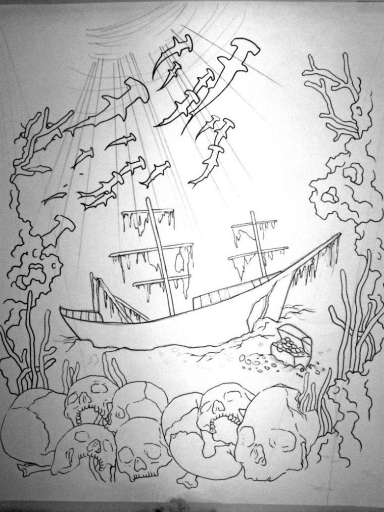 shipwreck coloring page shipwreck coloring page