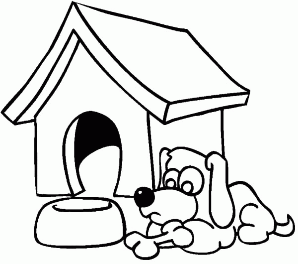 dog house coloring page