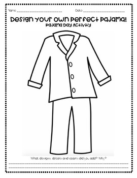 pajama day coloring page