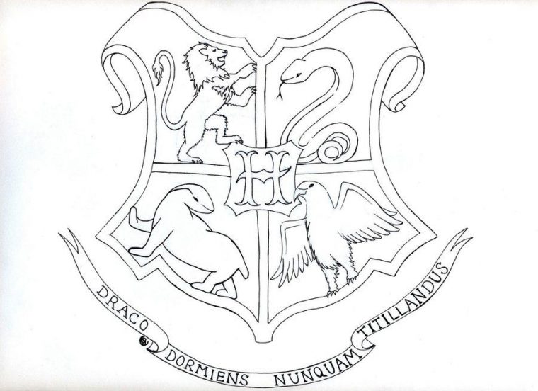 hogwarts crest coloring page hogwarts crest coloring page