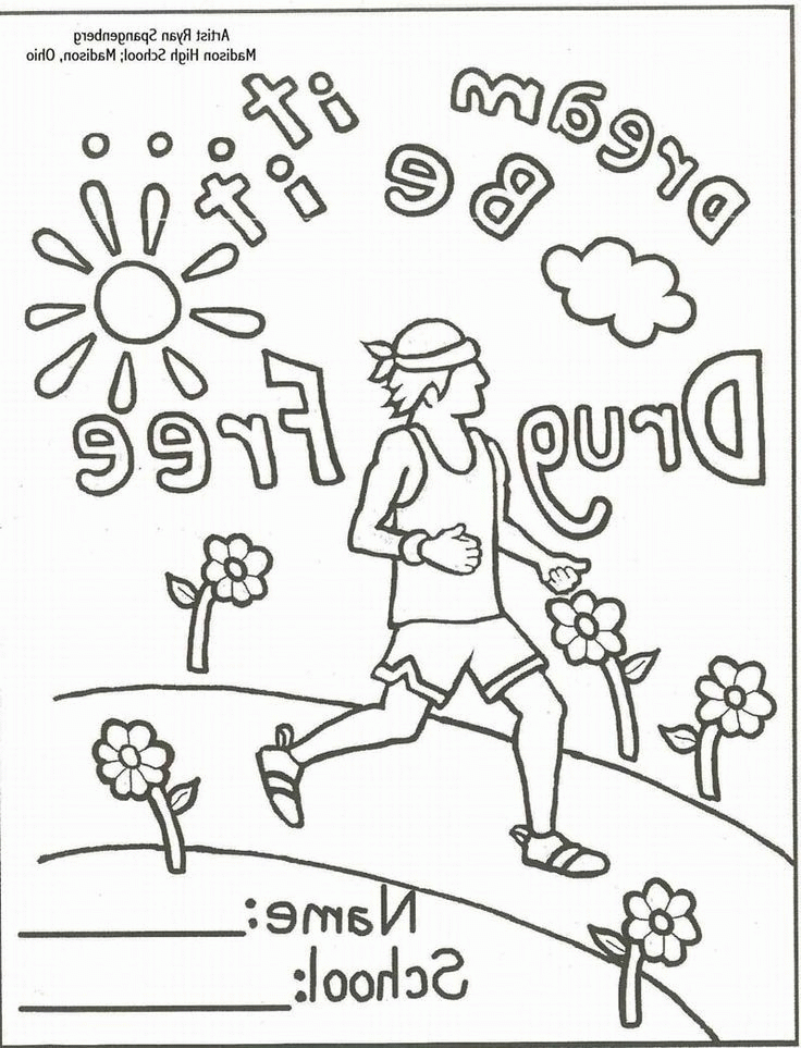 red ribbon week coloring page
