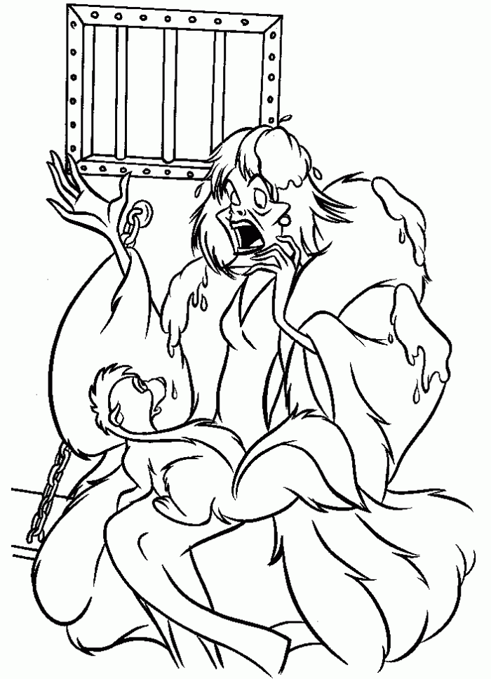 cruella de vil coloring pages