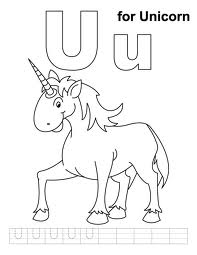 u coloring page unicorn