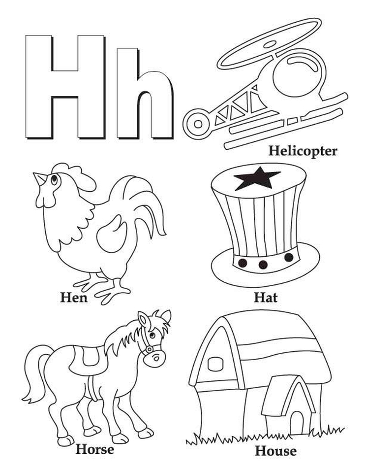 h coloring worksheet