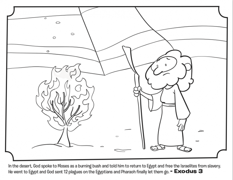 moses and burning bush coloring page moses and burning bush coloring page