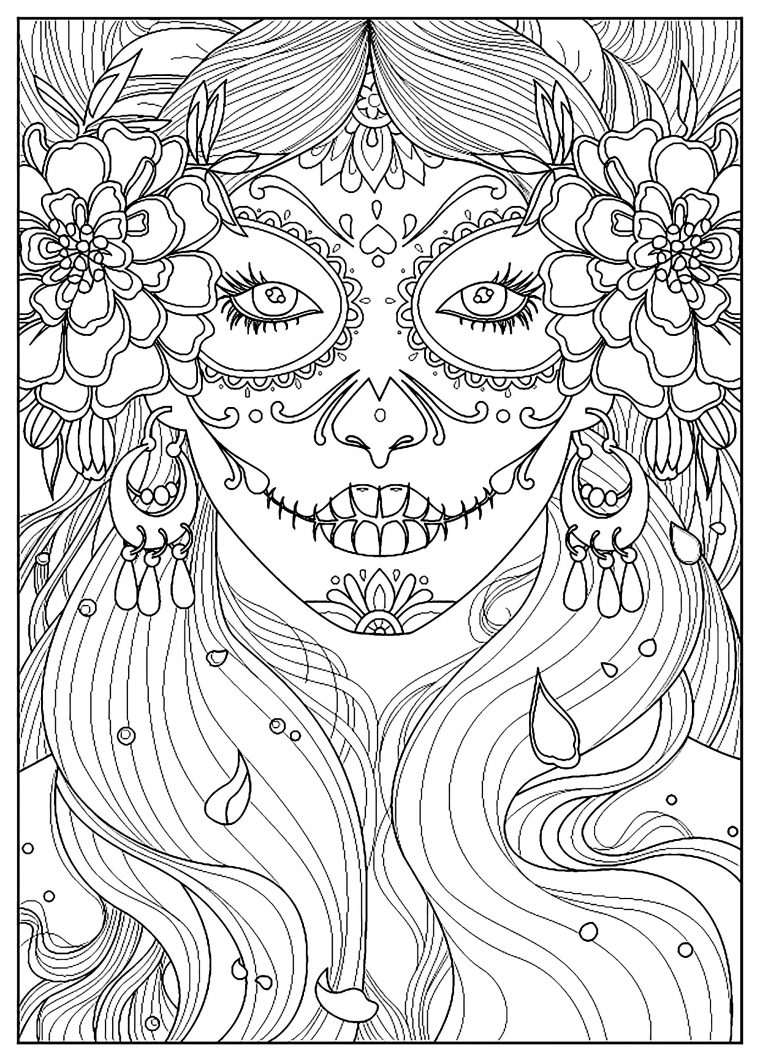 day of the dead coloring pages printable free day of the dead coloring pages printable free