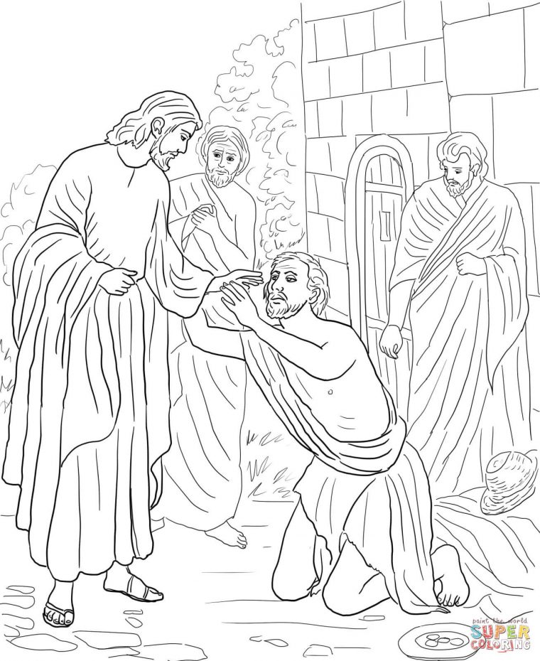 jesus heals the blind man coloring page jesus heals the blind man coloring page