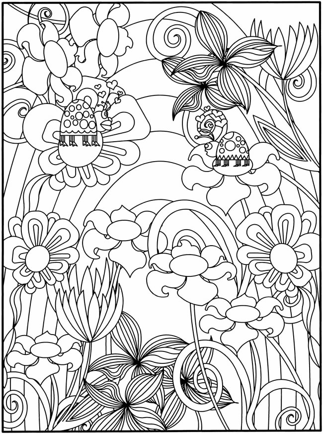 flower garden coloring page