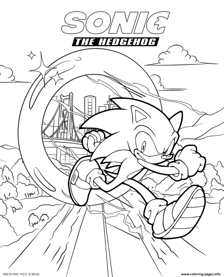 sonic 2 movie coloring pages