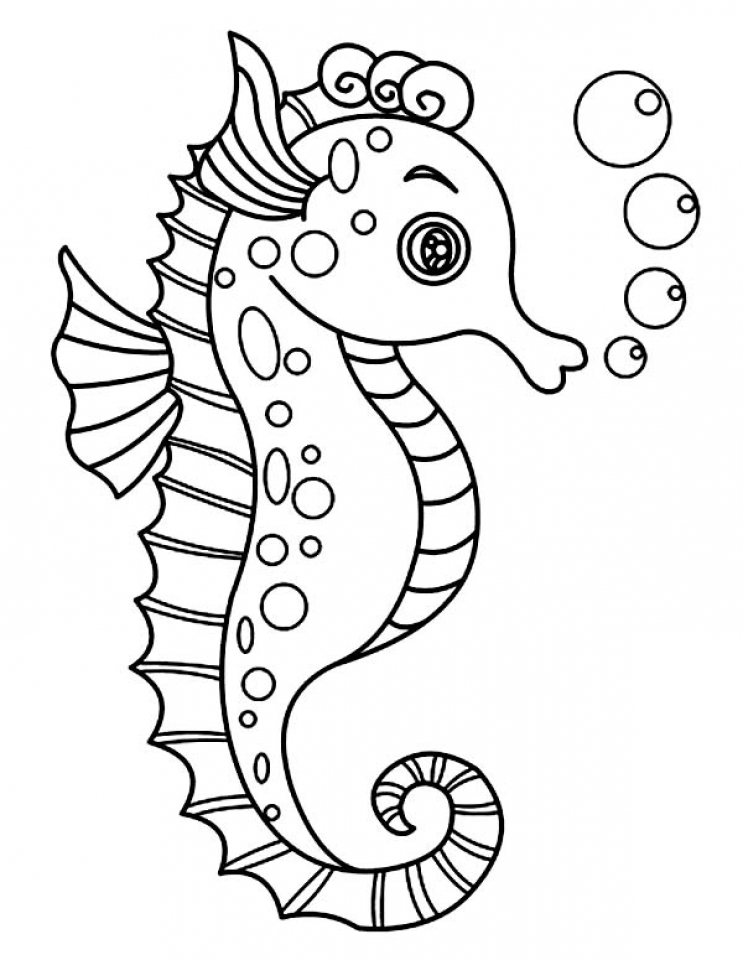 seahorse coloring pages printable