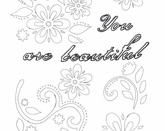 you are beautiful coloring page you are beautiful coloring page