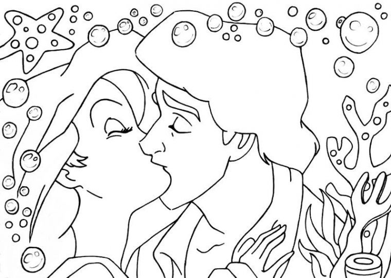 eric and ariel coloring pages