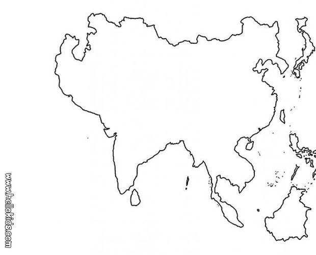 map of asia coloring page