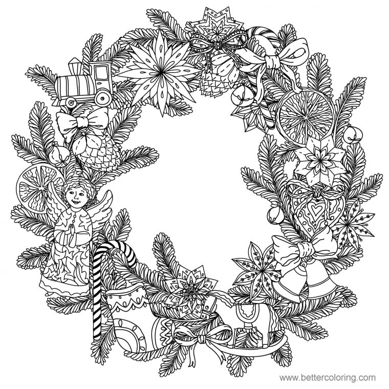 wreath coloring pages