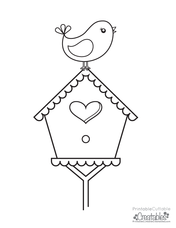 bird house coloring page