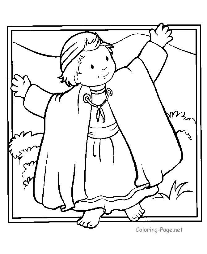 joseph and the coat of many colors coloring page