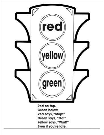 coloring page traffic light