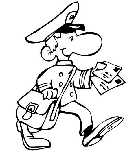 mailman coloring page
