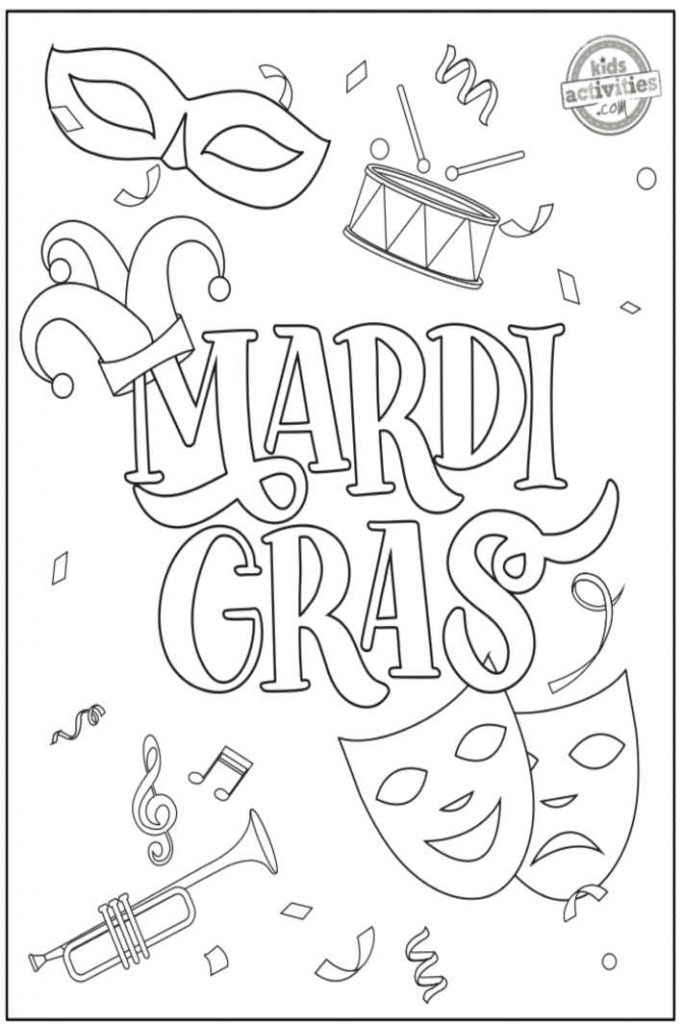free mardi gras coloring pages