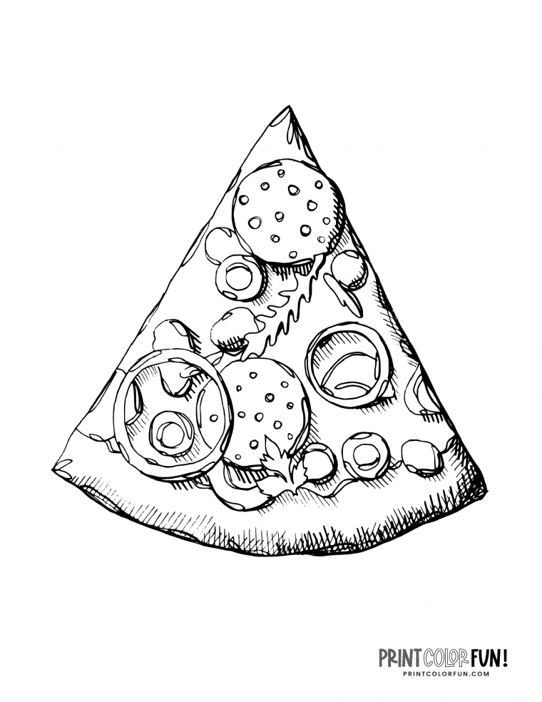 coloring page of pizza