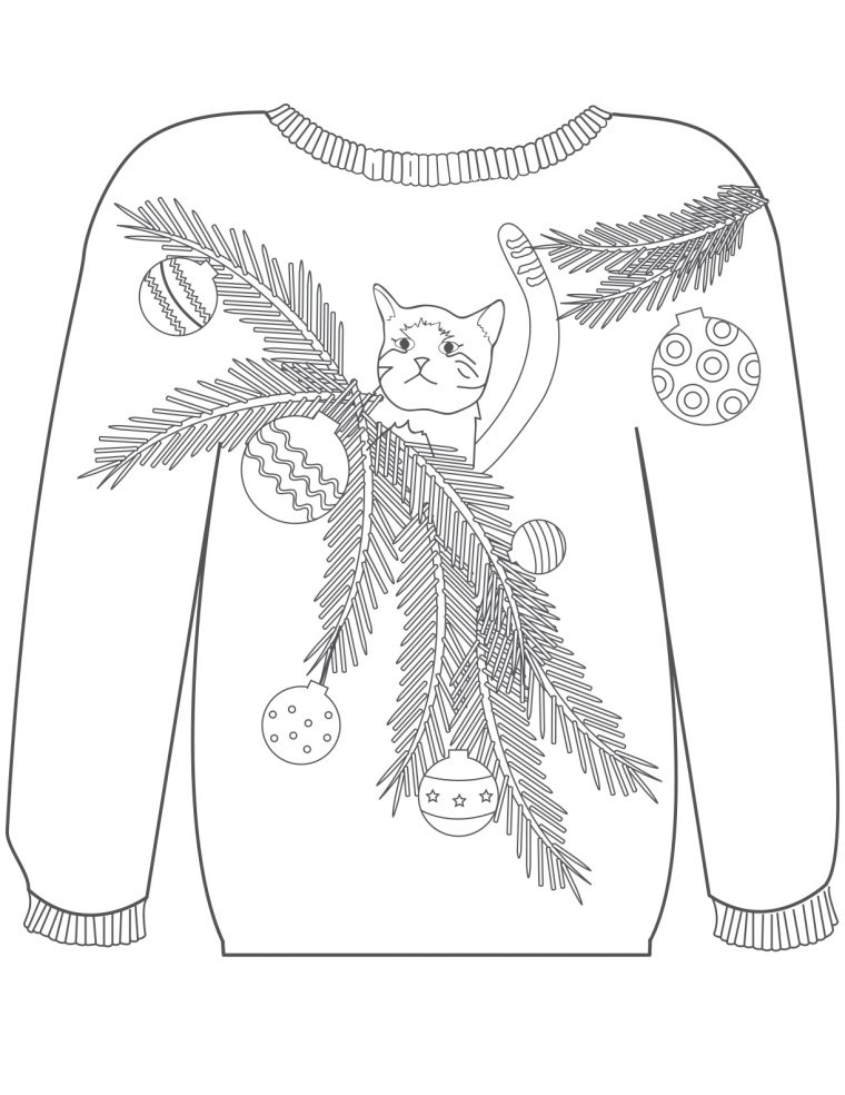 ugly sweater coloring page ugly sweater coloring page