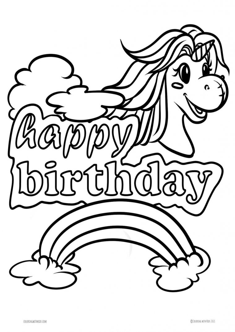 happy birthday unicorn coloring pages happy birthday unicorn coloring pages