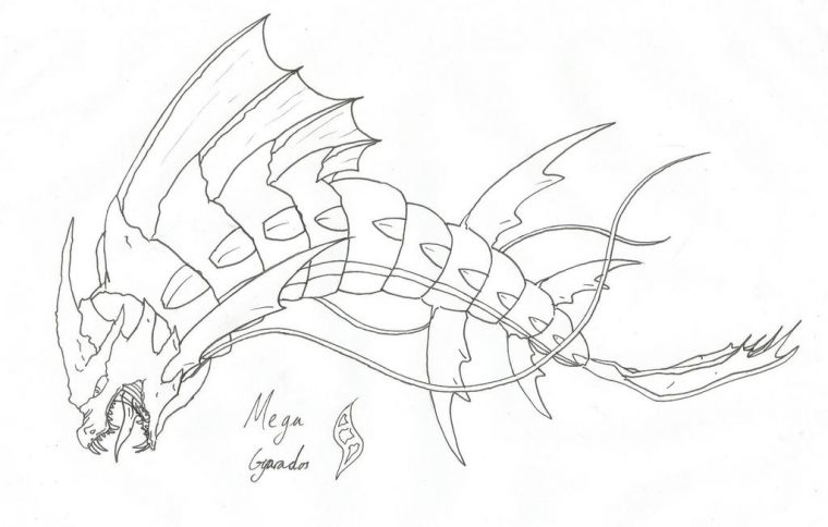 mega gyarados coloring pages