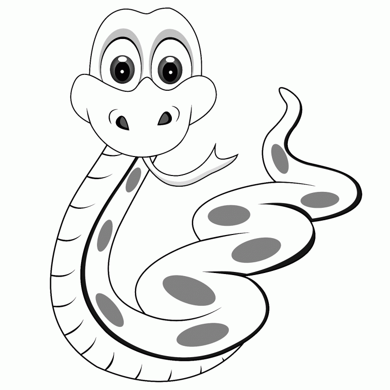 coloring page of a snake